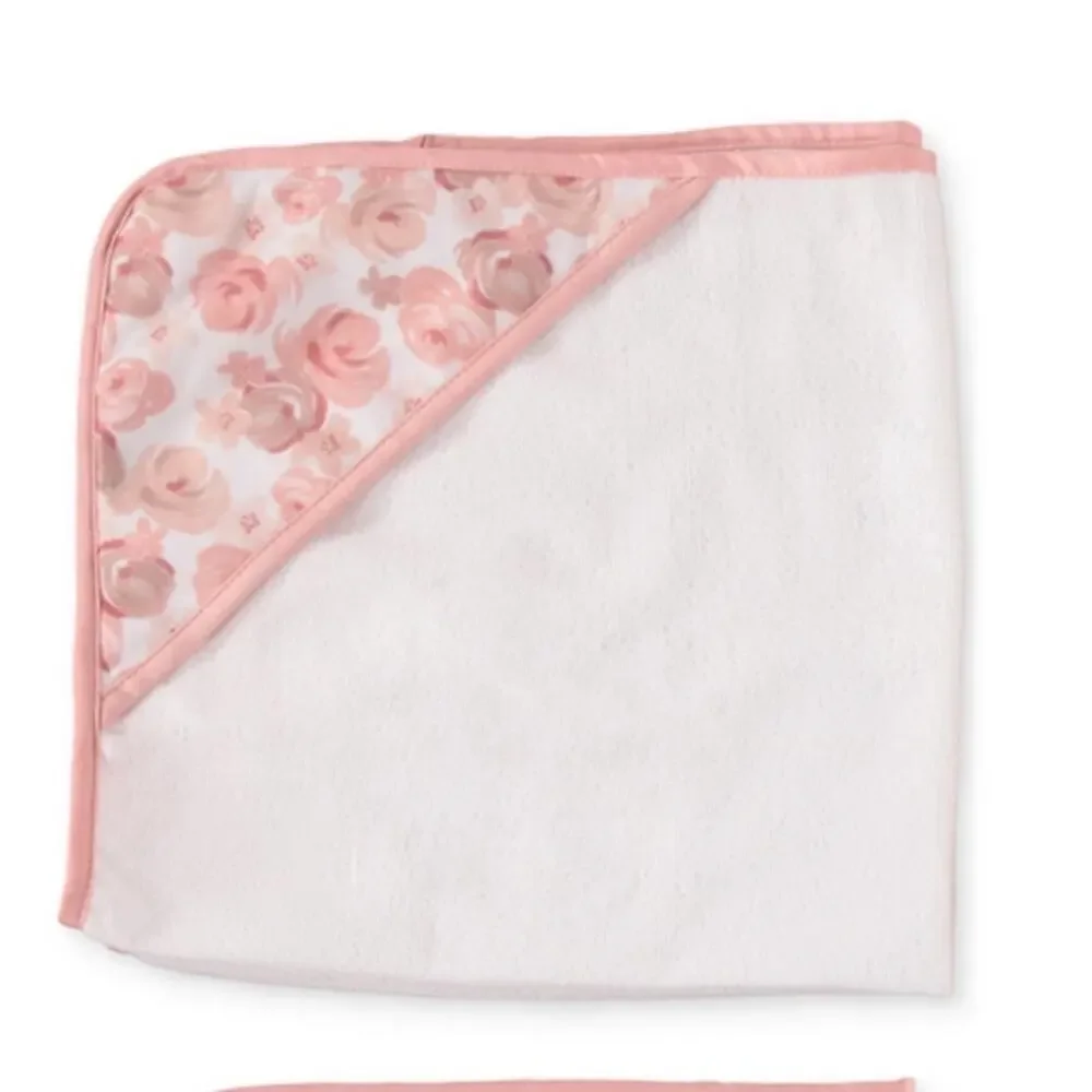 Chickpea Baby Girls Hooded Bath Towel and Washcloths, 6 Piece Set